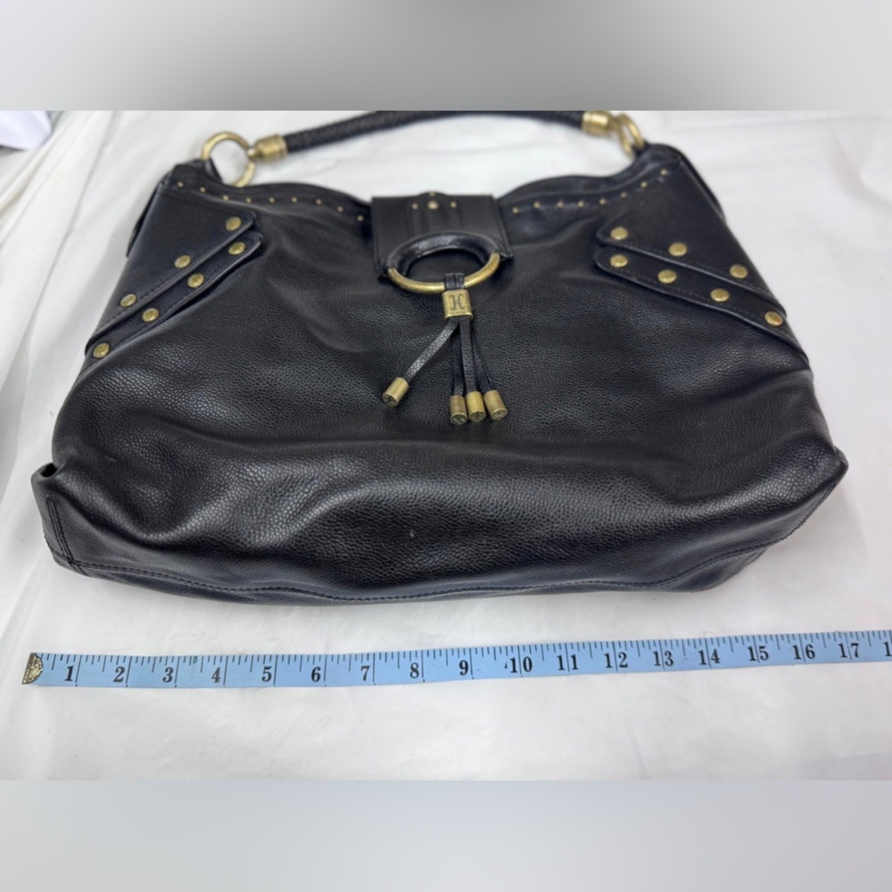 Cole Haan Black Leather Designer Tote Bag - Picture 8 of 9